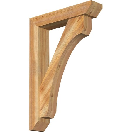 Ekena Millwork Legacy Slat Rough Sawn Bracket w/ Offset Brace, Western Red Cedar, 6"W x 28"D x 40"H BKT0604X28X40LEC06RWR